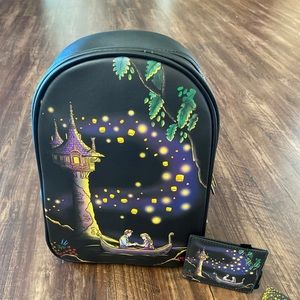 TANGLED Loungefly BACKPACK and WALLET NEW Rapunzel